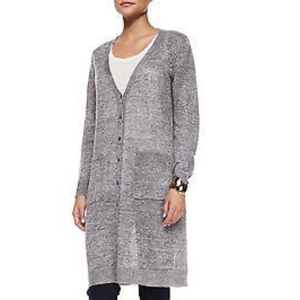Eileen Fisher Organic Linen Melange Long Cardigan